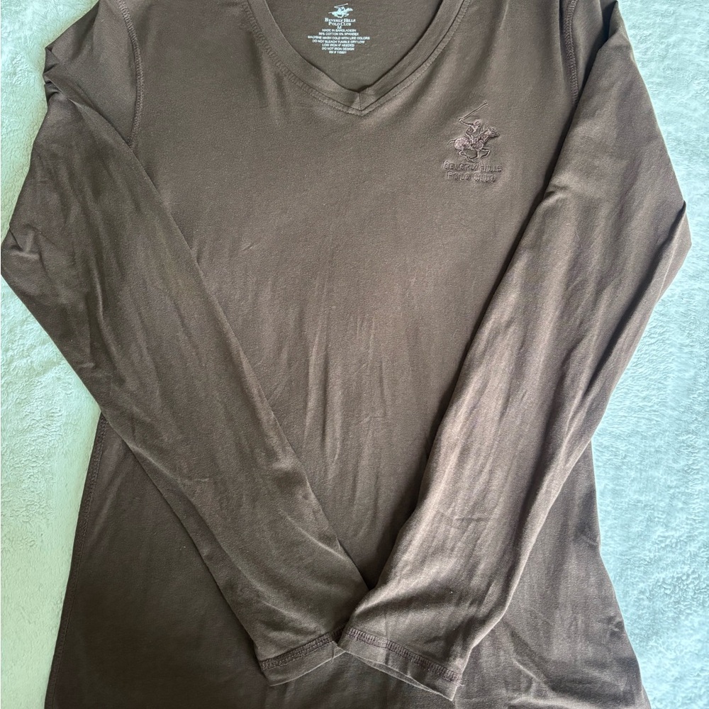 Beverly Hills Polo Club Olive V-Neck Shirt